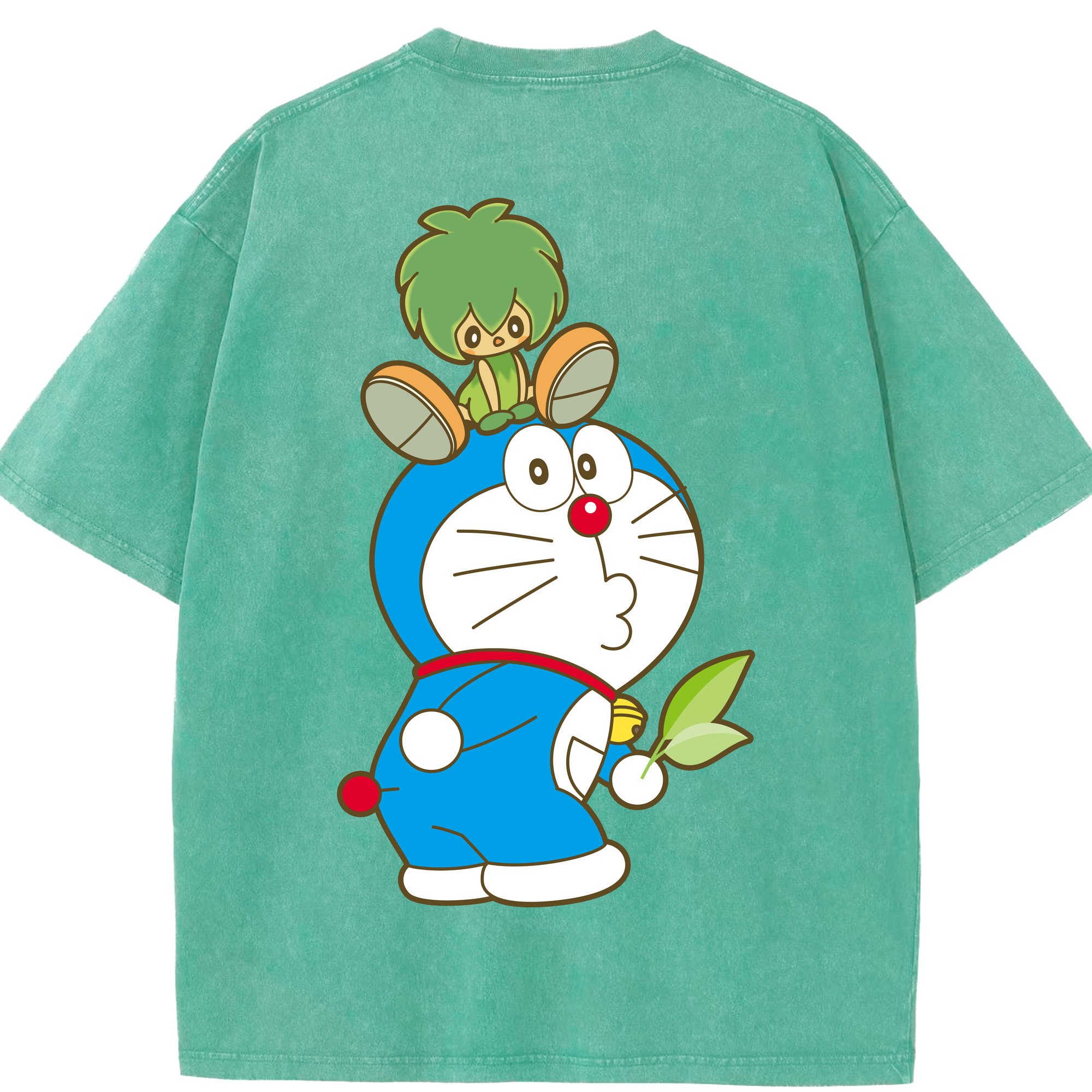（画像用） ドラえもん Doraemon 綿100% ヴィンテージ風 半袖Tシャツ（背面プリント）